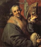 Johann Zoffany Self-Portrait with Hourglass painting